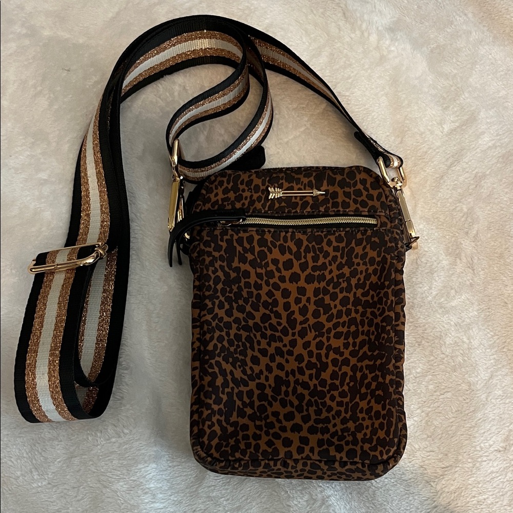 Stella and Dot Leopard Print Crossbody Bag